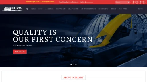 Scam Website Screenshot Euro-maritimes.com