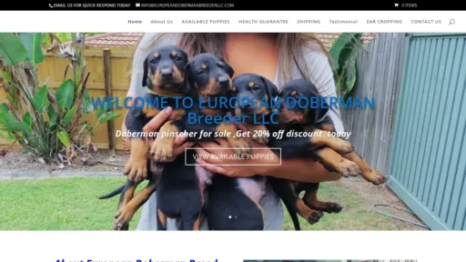 Scam Website Screenshot Europeandobermanbreederllc.com