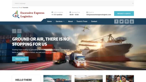 Scam Website Screenshot Excessiveexpresslogistic.com
