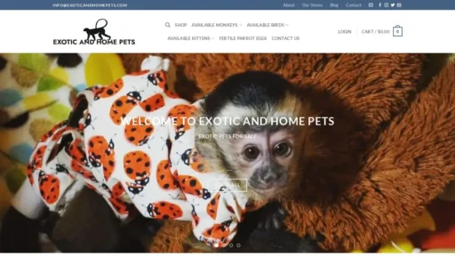 Scam Website Screenshot Exoticandhomepets.com