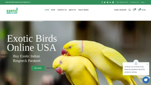 Scam Website Screenshot Exoticbirdsale.com