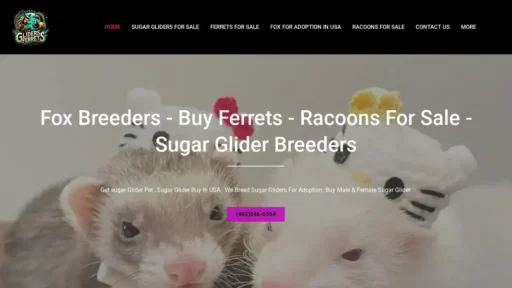 Scam Website Screenshot Exoticgliders-ferrets.com