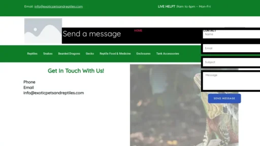 Scam Website Screenshot Exoticpersandreptiles.com