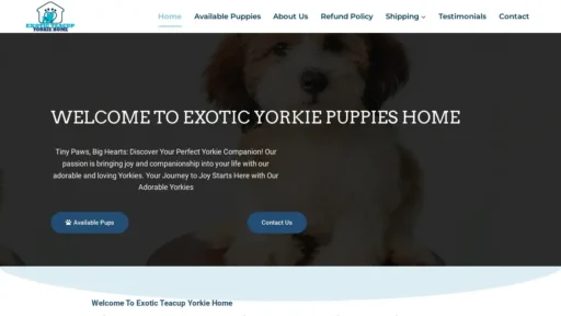 Scam Website Screenshot Exoticteacupyorkiehome.com
