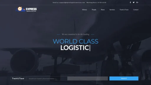 Scam Website Screenshot Expreslogisticsservices.com