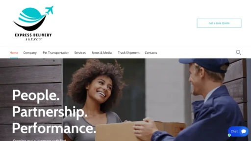 Scam Website Screenshot Expressdeliveryagency.com