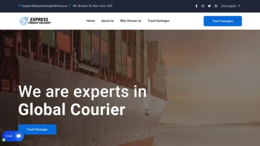 Scam Website Screenshot Expressfreightdelivery.us
