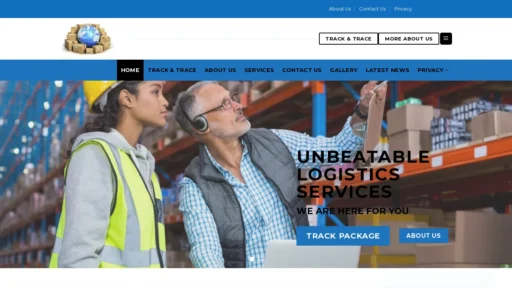 Scam Website Screenshot Expresslogisticstracker.com