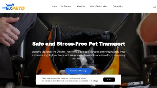 Scam Website Screenshot Expresspetdeliveryservice.com