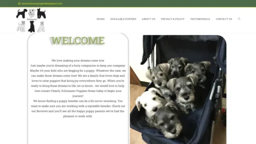 Scam Website Screenshot Familyschnauzerpuppieshome.com