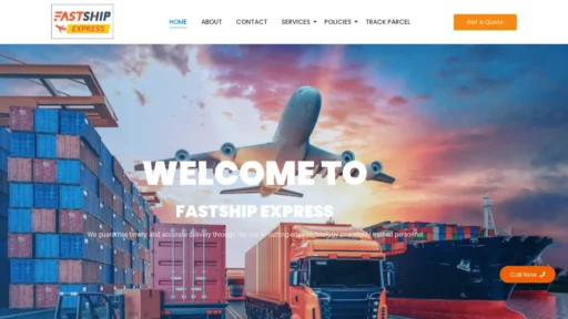 Scam Website Screenshot Fastship-express.com