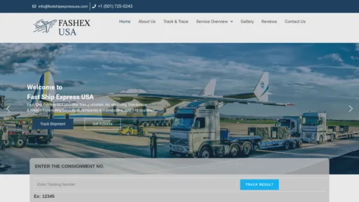 Scam Website Screenshot Fastshipexpressusa.com