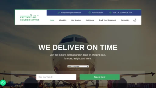Scam Website Screenshot Fastwayaircourier.com