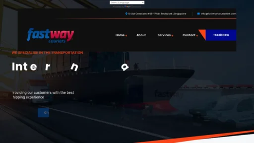 Scam Website Screenshot Fastwaycourierlink.com
