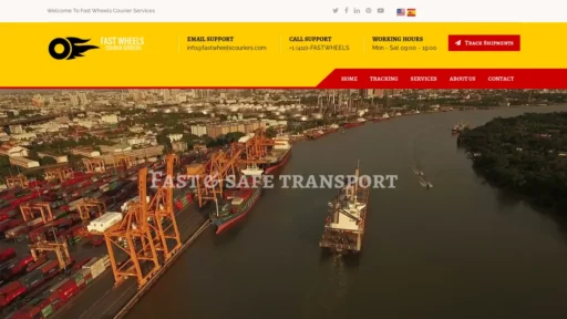 Scam Website Screenshot Fastwheelscouriers.com