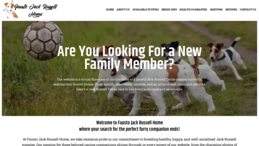 Scam Website Screenshot Faustojackrussellshome.com