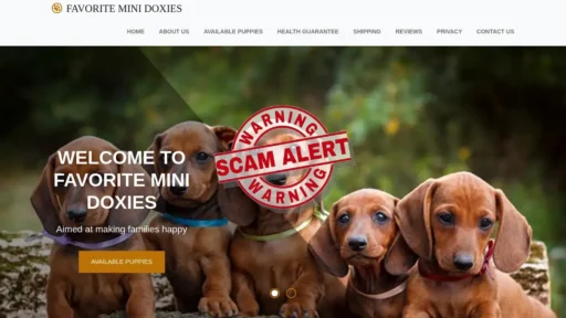 Scam Website Screenshot Favorite-mini-doxies.com