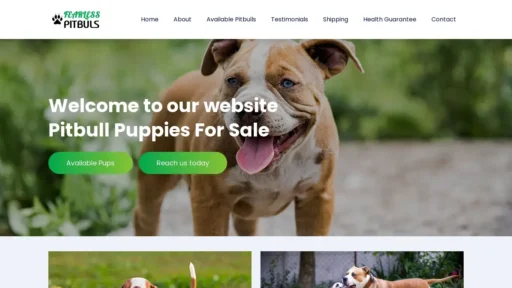 Scam Website Screenshot Fearlesspitbulls.com