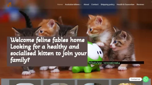 Scam Website Screenshot Felinefableshome.com