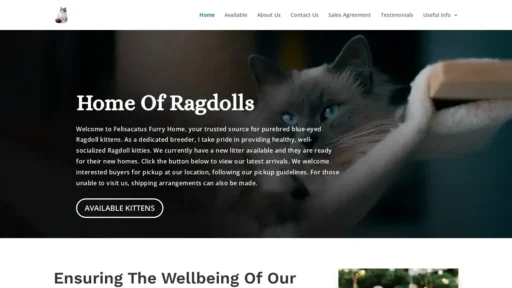 Scam Website Screenshot Feliscatusfurryhome.com