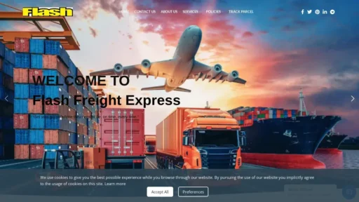 Scam Website Screenshot Flashfreightexpress.com