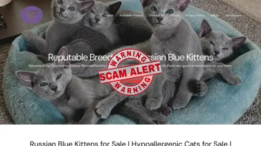 Scam Website Screenshot Flawlessrussianblues.com
