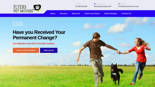 Scam Website Screenshot Flyerspetmovers.com