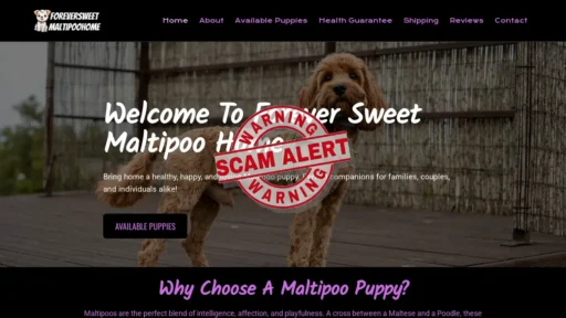 Scam Website Screenshot Foreversweetmaltipoohome.com