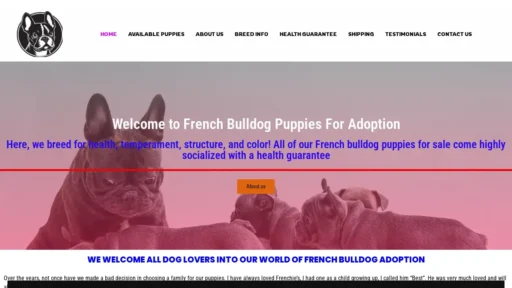 Scam Website Screenshot Frenchbulldogadoption.com