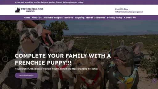 Scam Website Screenshot Frenchbulldogkings.com