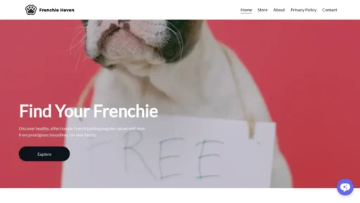 Scam Website Screenshot Frenchieshaven.com
