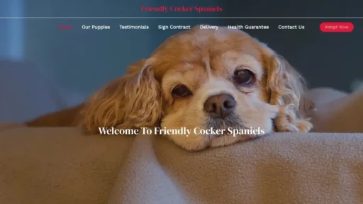 Scam Website Screenshot Friendlycockerspaniels.com