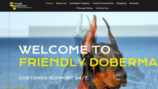 Scam Website Screenshot Friendlydoberman.com