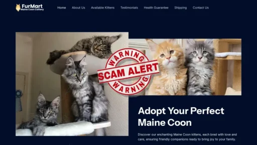 Scam Website Screenshot Furmartmainecooncattery.com