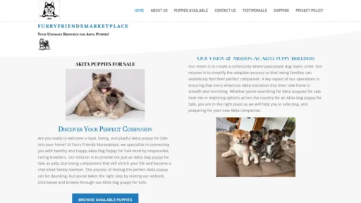 Scam Website Screenshot Furryfriendsmarketplace.com