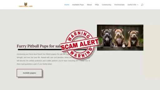Scam Website Screenshot Furrypitbullhome.com