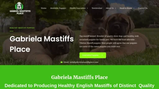 Scam Website Screenshot Gabrielamastiffsplace.com