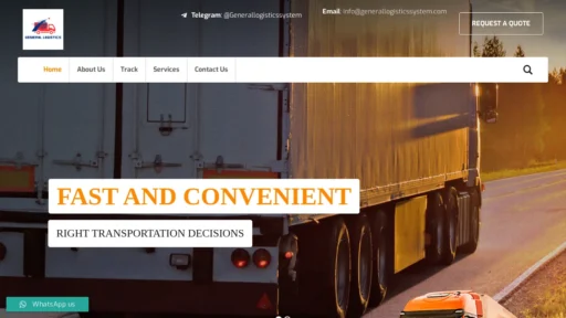 Scam Website Screenshot Generallogisticssystem.com