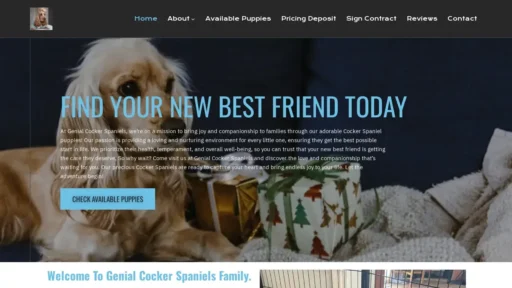 Scam Website Screenshot Genialcockerspaniels.com