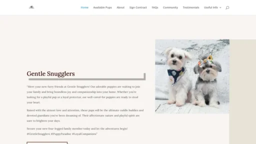 Scam Website Screenshot Gentlesnugglers.com