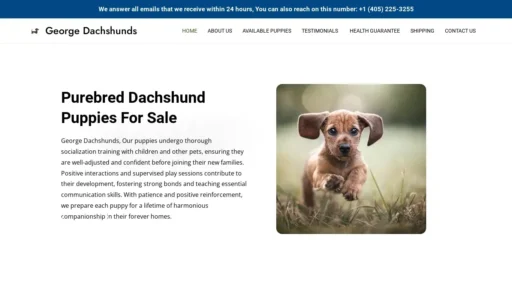 Scam Website Screenshot Georgedachshunds.com