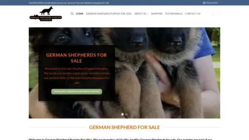 Scam Website Screenshot Germanshepherdpuppiesparadise.com