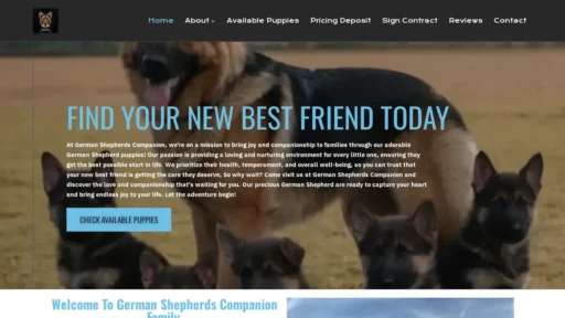 Scam Website Screenshot Germanshepherdscompanion.com