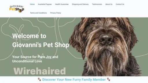 Scam Website Screenshot Giovannipetshop.com