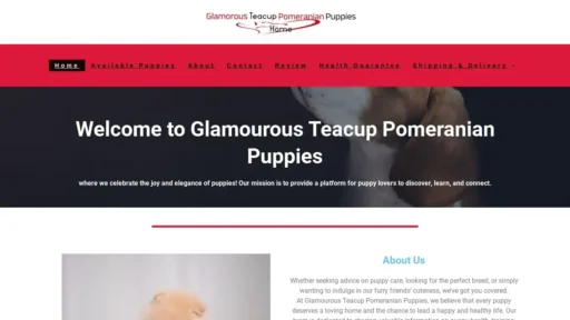 Scam Website Screenshot Glamorousteacuppompuppies.com