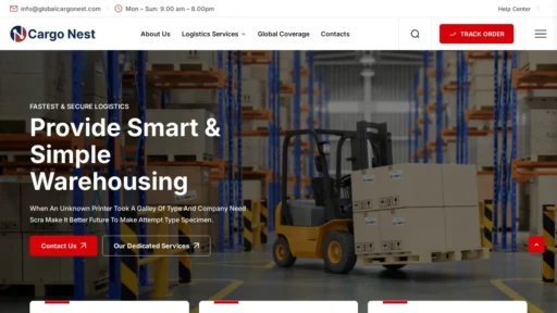 Scam Website Screenshot Globalcargonest.com