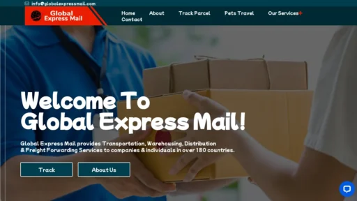 Scam Website Screenshot Globalexpressmail.com