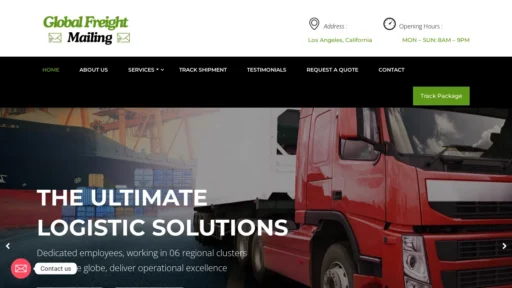 Scam Website Screenshot Globalfreightmailing.com