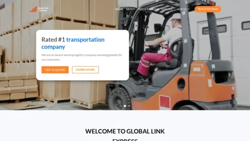 Scam Website Screenshot Globallinksexpress.com