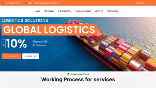 Scam Website Screenshot Globallogisticsexperts.us
